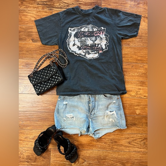 Anine Bing Tops - Anine Bing “On Your Way” Dark Gray Tee